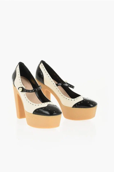 Dior Mary Jane Spectator Pumps With Brogue Finish 13cm In Multi