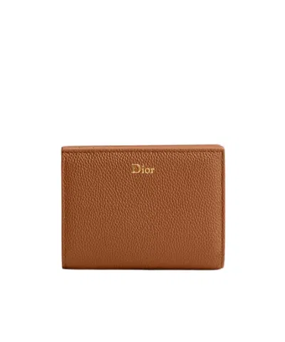 Dior Médaillon Begonia Wallet In Brown