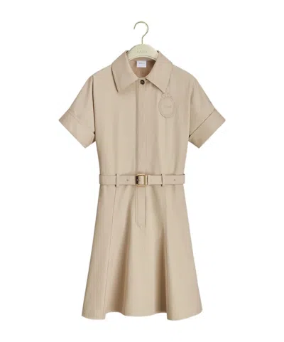 Dior Médaillon Belted Shirtdress In Neutral