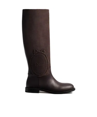 Dior Médaillon Boot In Brown