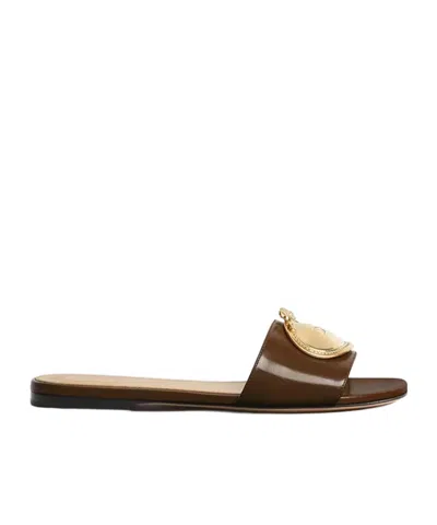 Dior Médaillon Buckle Slide In Brown