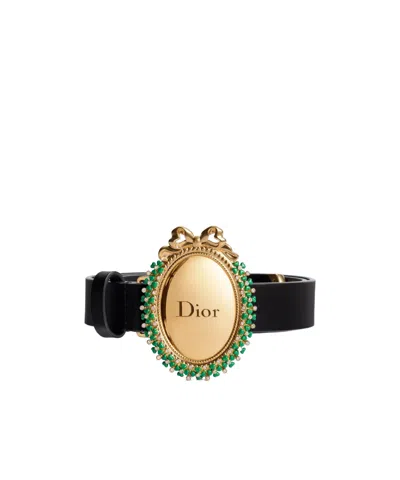 Dior Medaillon Clover Belt In Gold