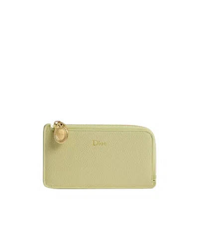 Dior Medaillon Cosmos Zipped Card Holder In Mimosa