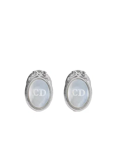 Dior Medaillon Cufflinks In Silver