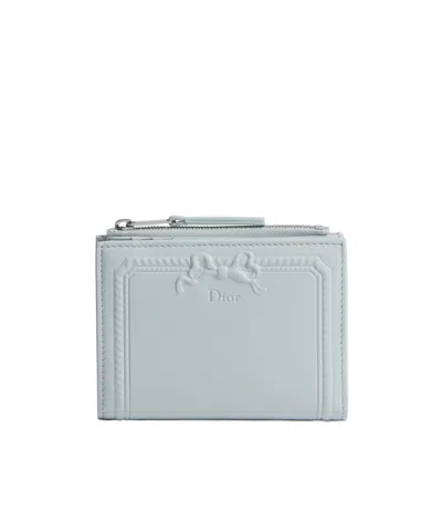 Dior Medaillon Dahlia Wallet In Blue