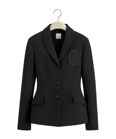 Dior Médaillon Embroidered Bar Jacket In Black