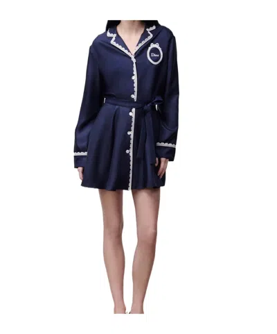 Dior Médaillon Embroidered Short Shirtdress In Black