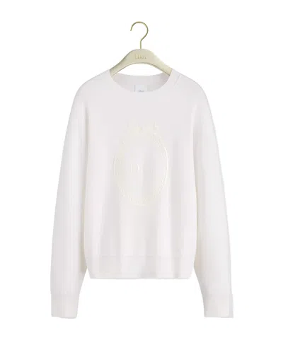 Dior Médaillon Embroidered Sweater In Neutral