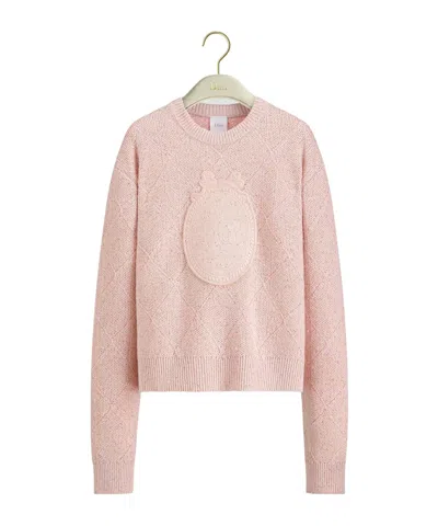 Dior Medaillon Embroidered Sweater In Pink