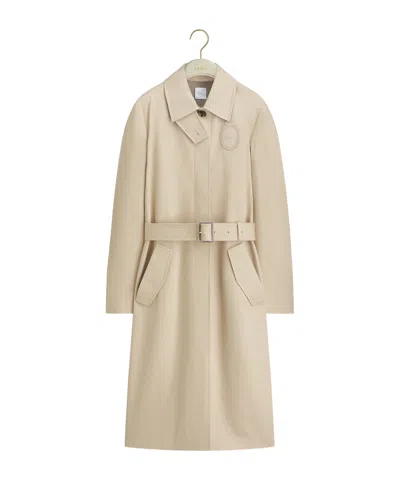 Dior Médaillon Embroidered Trench Coat In Neutral