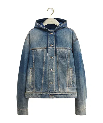 Dior Médaillon Hooded Jacket In Blue