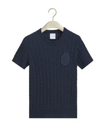 Dior Médaillon Short-sleeved Sweater In Blue