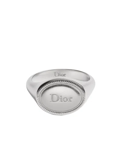 Dior Médaillon Signet Ring In Silver