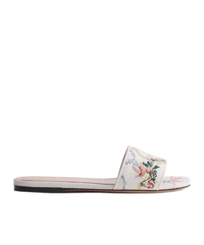 Dior Medaillon Slippers In White