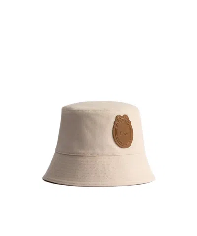 Dior Médaillon Teddy-d Small Brim Bucket Hat In Neutral