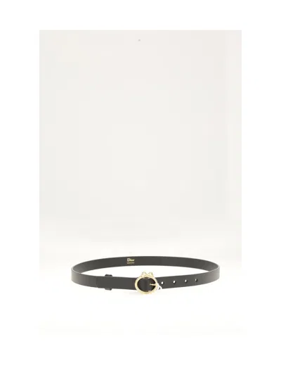 Dior Medallion Belt In Black