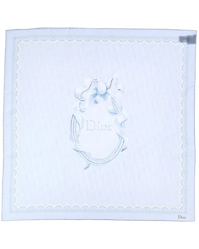 Dior Medallion Silk Scarf In Blue