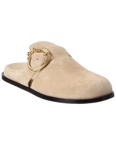 Dior Medallion Suede Mule In Neutral
