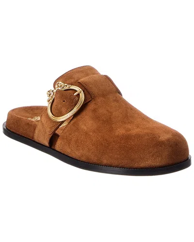 Dior Medallion Suede Mule In Yellow