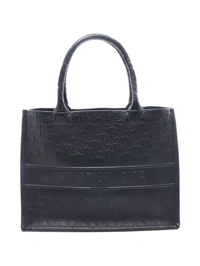 Pre-owned Dior Medium 2010s Book Tote Oblique Tote Bag In Black