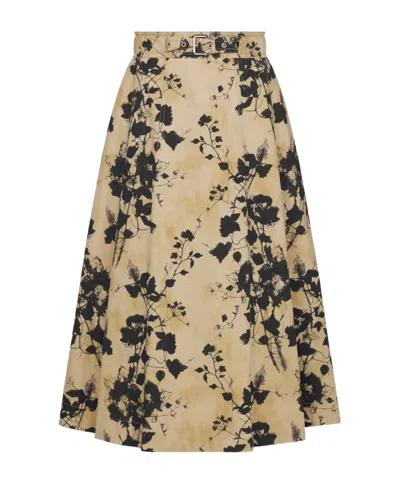 Dior Medium And Long Flared Skirt In Nude