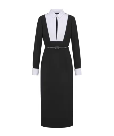 Dior Medium And Long Sheephair Dress In Black