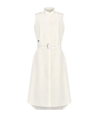 Dior Medium And Long Shirt-style Dress In Off White