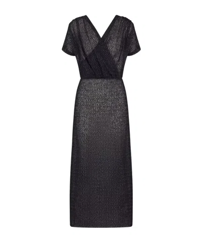 Dior Medium And Long Wrap Dress In Black
