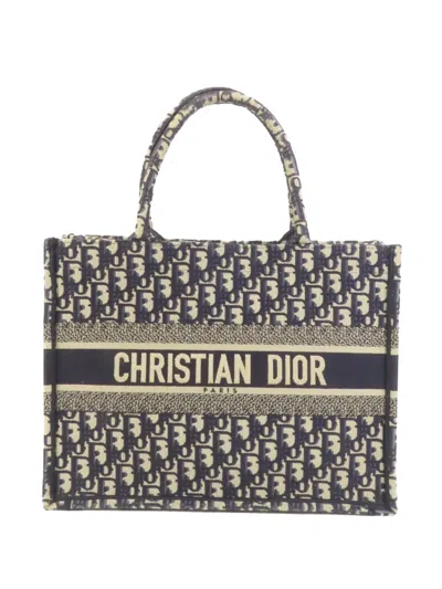 Pre-owned Dior Medium Book Tote Bag In Blue