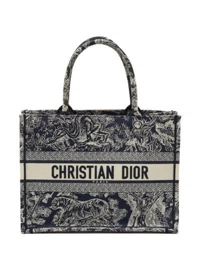 Pre-owned Dior Medium Book Tote Bag In Blue