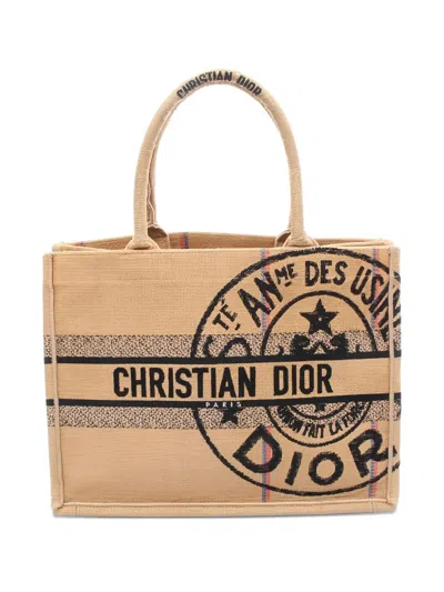 Pre-owned Dior Medium Book Tote Bag In Brown