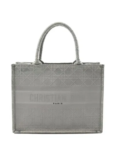 Pre-owned Dior Medium Book Tote Bag In Gray