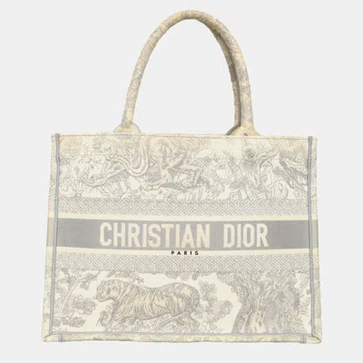 Pre-owned Dior Medium Book Tote Bag In Gray