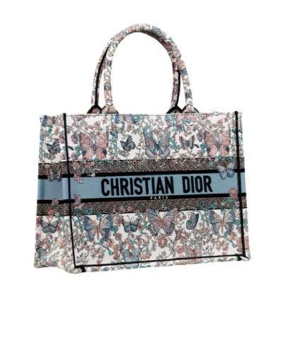 Dior Medium Book Tote Handbag In Gray