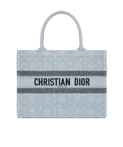 Dior Medium Book Tote Handbag In Gray