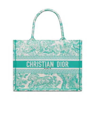 Dior Medium Book Tote Handbag In Green