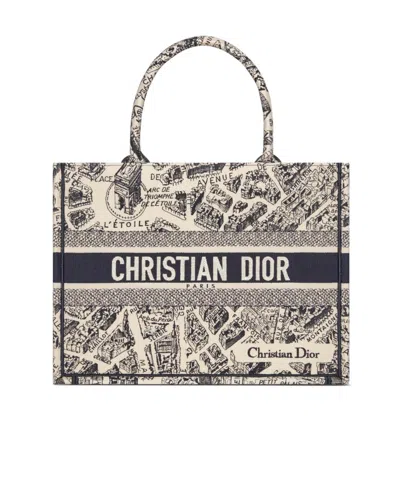 Dior Medium Book Tote Handbag In Nude