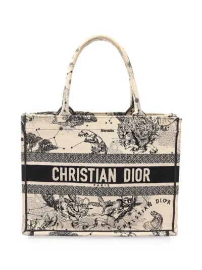 Pre-owned Dior Medium Book Zodiac Tote Bag In Neutral