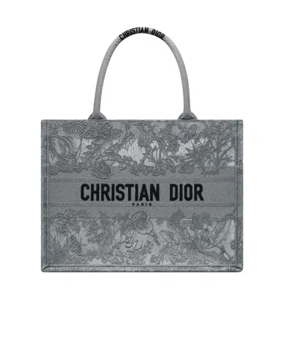 Dior Medium Booktote Handbag In Gray