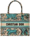 Dior Medium Iviera Book Tote Handbag In Green
