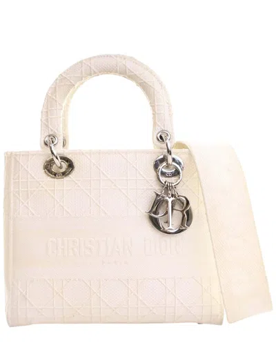 Dior Medium Canvas Cannage Lady D Lite (authentic Pre-loved) In Neutral