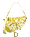 Dior Medium Canvas Saddle Bag In Yellow