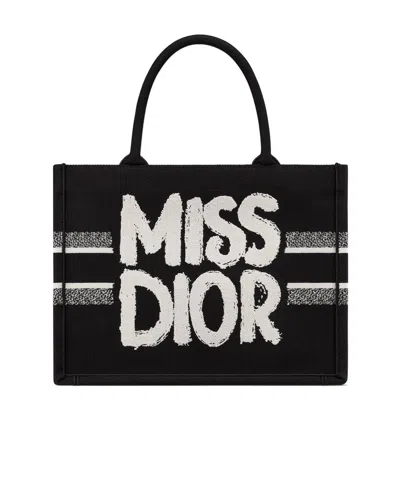 Dior Medium  Book Tote Handbag In Black
