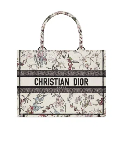 Dior Medium  Book Tote In White