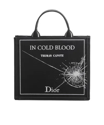 Dior Medium  Book Tote With Strap In Black