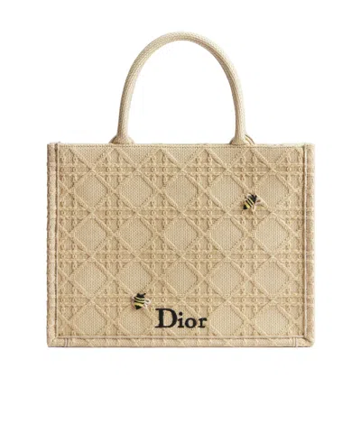 Dior Medium  Book Tote With Strap In Brown