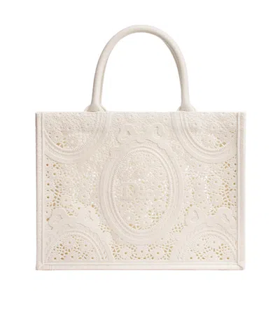 Dior Medium  Book Tote With Strap In Latte