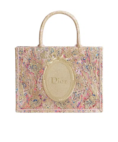Dior Medium  Book Tote With Strap In Multi