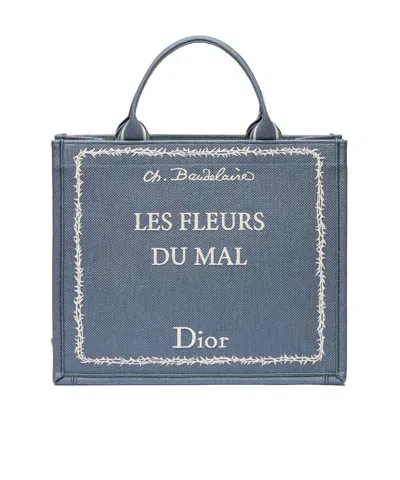 Dior Medium  Book Tote With Strap In Purple