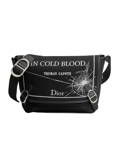 Dior Medium  Jett Messenger Bag With Flap In Black